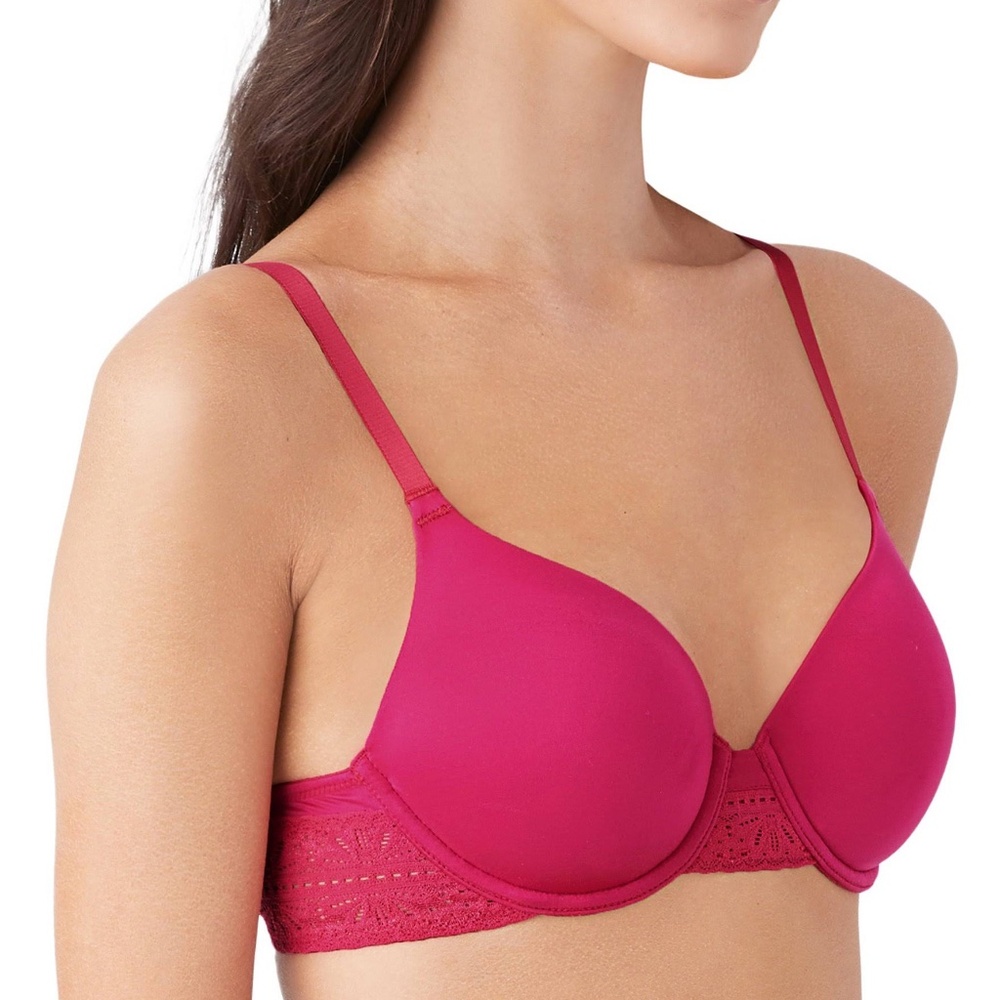 NWT b.tempt’d by Wacoal Future Foundation T Shirt Bra with Lace Bright Rose 38C